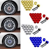 17mm 20PCS Car Wheel Nut Caps Protection Covers Caps Car Tyre Nut Bolt Exterior Decoration Anti-Rust Auto Hub Screw Cover Nails  Screws Fasteners