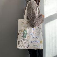 【Lanse store】Women  39;s Canvas Tote Bags Korean Students Shoulder Cotton Cloth Shopping Bag Eco Foldable Shopper Female Handbag for Girls