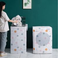 Washing Machine Cover Dust Cover Clean Waterproof Dust Cover Cute Cartoon Printed Dryer Washing Machine Cover Home Decoration