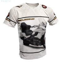 GoldWING 2023！New！Honda MAROON GL1800 2007 Printed Short Sleeve T-shirt High quality products （Freeprinting of names）