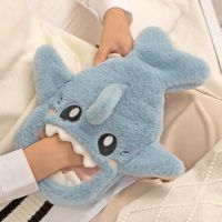 1000ml Good Hot Water Bottle Cute Cartoon Dispel Cold Large Capacity Shark Shape Non-electric Hot Water Bag