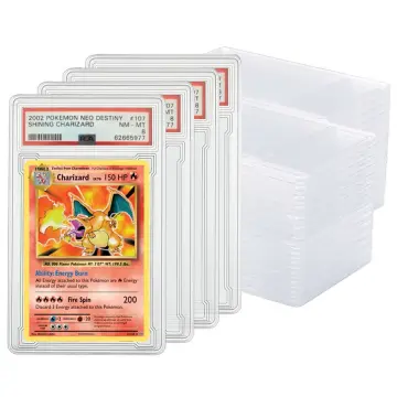 Set Pokemon Card Sleeves Hard Cards Slab Grade Stands Star Protector Case  Acrylic Plastic Clear Game