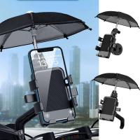 Motorcycle Bicycle Mobile Phone Holder Mini Umbrella Sun Shade Cute Bike Cell Phone Holder For Bicycle Scooter 5-7.2 Inch Phone