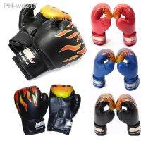 PU Leather Kids Children Flame Boxing Gloves Punch For Boy Beginner Sparring Training Mitts Gift