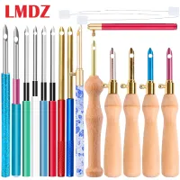 ☄ LMDZ 15 Types Punch Poke Needle Adjustable Embroidery Stitching Punch Threader Cross Stitch Tools Sewing Needles Accessories