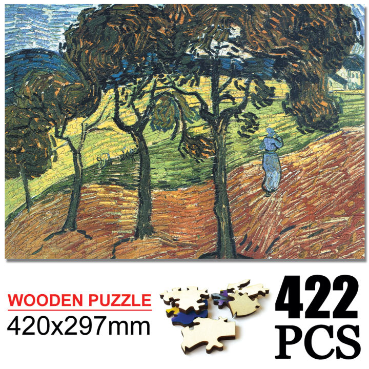 Wooden Puzzles Starry Night Wood Jigsaw Puzzles Inlectual Decompressing Adults Puzzle Game Toys Wooden Gift Box