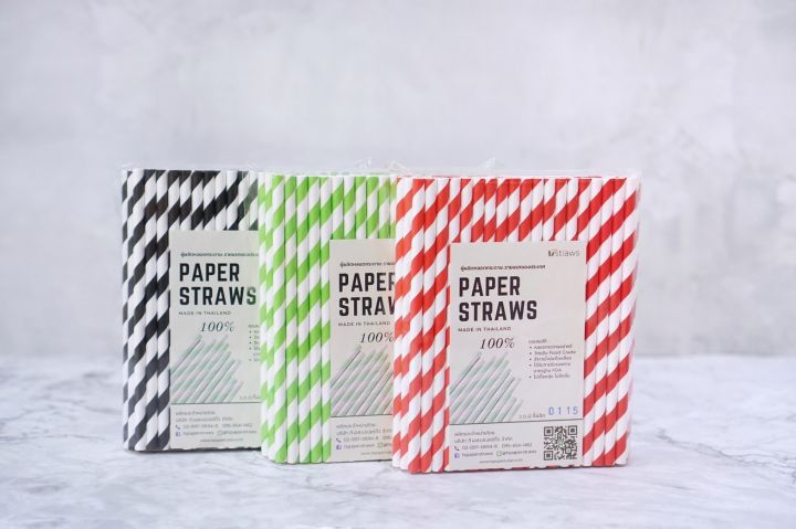 หลอดกระดาษ-ลายริ้ว-เเบรนด์-paper-straws-ขนาด-6mm-160mm-food-grade-มาตรฐานจาก-fsc-บรรจุ100-หลอด-ผู้ผลิตเจ้าเเรกในประเทศไทย
