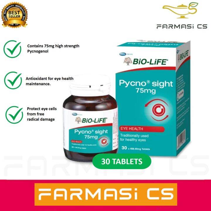 BioLife Pycno Sight 75mg 30 Tablets EXP 04/2024 [ Eyes Eye Health