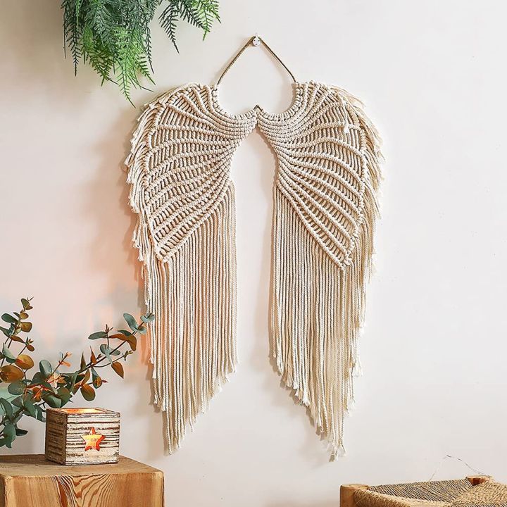 angel-wings-macrame-แขวนผนัง-dream-catcher-boho-wall-handmade-bohemian-home-decor-เครื่องประดับตกแต่ง-art-craftft