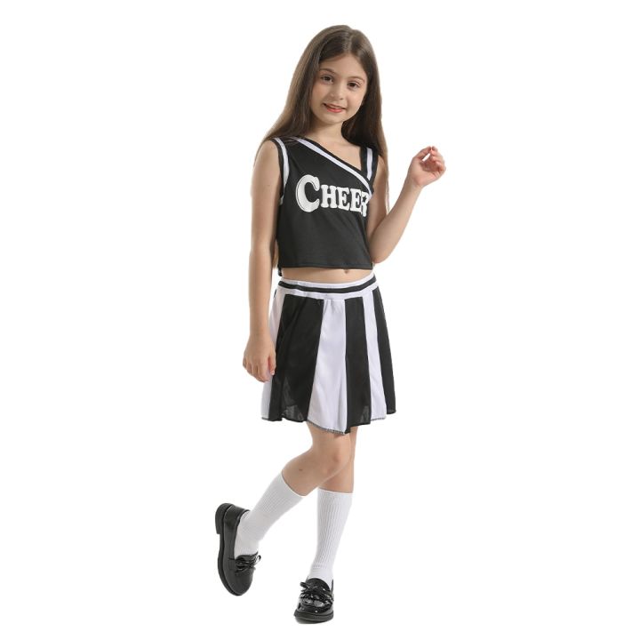 ชุดเชียร์ลีดเดอร์หญิง-ชุดคอสเพลย์สำหรับเด็ก-เสื้อและกระโปรง