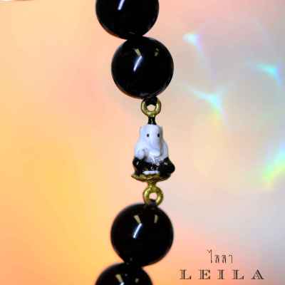 Leila Amulets พระพิฆเนศ รุ่นพิเศษ Baby Leila Collection สีขาวดำ (พร้อมกำไลหินฟรีตามรูป)