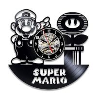 Vintage Vinyl Record Wall Clock Modern Design Decorative Children Bedroom Super Mario Game Watch Wall Clocks Home Decor