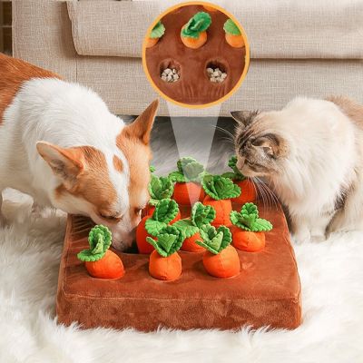 Cat Dog Puzzle Toy Durable Dogs Pets Plush Carrot Chew Toys Snuffle Mat Dog Puzzle Feeder Toy Puppy Sniff Food Toys Eating Sport Toys