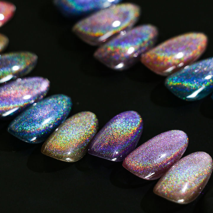 litfly-สีแคทอาย-แคทอายรุ้ง-แคทอายเลเซอร์-โฮโลแกรม-rainbow-cat-eye-gel-nail-p-olish-laser-rainbow-dazzling-uv-gel-soak-off-nail-art-p-olish-varnish-for-home-salon-manicure-tool