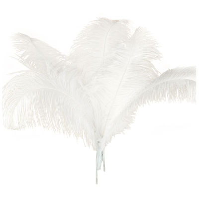 10 pcs Natural Ostrich Feathers Wedding Party Decoration White 45-50cm