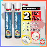 พียูโฟมสเปรย์ พียูโฟมของแท้ 100% 2กระป๋อง Soudal 750ml Made in belgium พียูโฟม pu foam อุดรอยรั่ว พียูโฟม อุดรอยรั่ว รอยร้าว สเปรย์ โฟมอเนกประสงค์