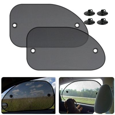 2Pcs Universal Size 25.59X14.96 Inch Car Sun Shade for Side Window with Suction Cups for Baby Kids and Pets