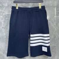 B5YC Thom Browne classic basic four-bar yarn-dyed sweatpants casual pants mens and womens shorts cropped pantsTH