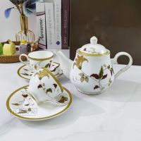 [Hot On Sale] Japanese Style High-End Teapot Coffee Double Cup Saucer Tea Set Ceramic Kung Fu Tea Home Afternoon Tea Party Home Creative Gift