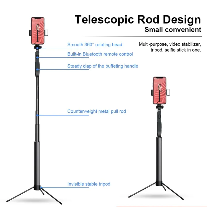 mamen-แท่นยึดกล้องถ่ายวิดีโอแบบมือถือพร้อมรีโมทคอนโทรลบลูทูธสำหรับโทรศัพท์ขาตั้งแบบสามขาเซลฟี่สมดุลอัตโนมัติ