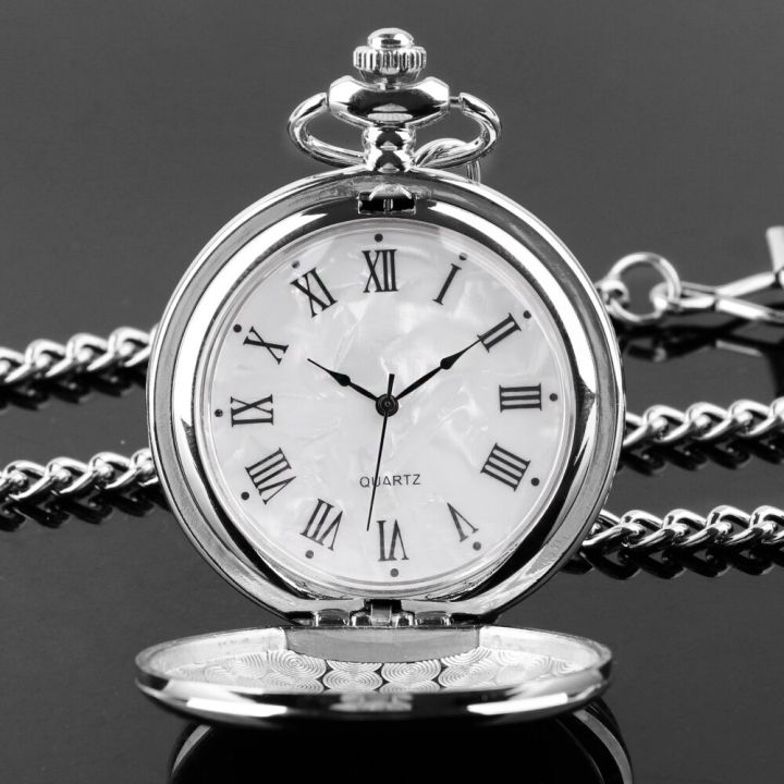 นาฬิกาควอตซ์แฟชั่นสีเงินสุดหรูสำหรับผู้ชายสร้อยคอจี้สร้อยคล้องคอเครื่องประดับนาฬิกาของขวัญ2022-relogio-masculino