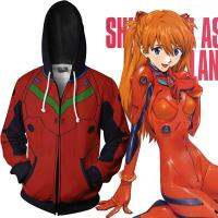 evangelion asuka langleyu เสื้อแจ็คเก็ตคอสเพลย์มีฮู้ดและซิป