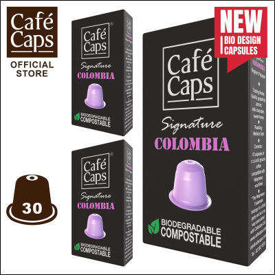 Cafecaps - แคปซูลกาแฟ Nespresso Compatible Signature Columbia (3กล่อง X 10 แคปซูล) - กาแฟคั่วกลาง- เทสติ้งโน๊ต วานิลลา เกรปฟรุต แอปริคอท ช็อกโกแลตนมและกลิ่นรสหวาน  - แคปซูลกาแฟใช้ได้กับเครื่อง Nespresso เท่านั้น