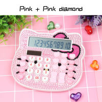 Luxury gold office electronic calculator solar cell dual electric calculator desktop computer crystal diamond calculator girl