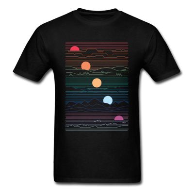 Many Lands One Sun Men T Shirt Minimalist Tshirt Striped Mens Clothing Black Cotton Tees Fitness Tshirt