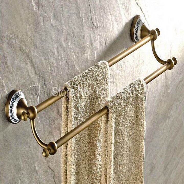 antique-brass-ceramic-base-bathroom-accessory-wall-mounted-double-towel-bar-towel-rail-rack-holder-bathroom-fitting-aba407