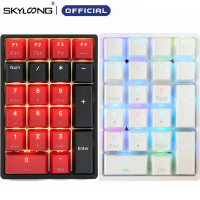 SKYLOONG ชุด GK21S USB PBT/บลูทูธตัวเลขแป้นพิมพ์กลกล Gateron สีขาวใสตัวครอบปุ่มคีย์บอร์ดเจลลี่