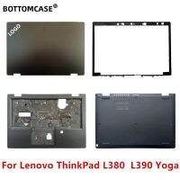 BOTTOMCASE ใหม่ดั้งเดิมสำหรับ Lenovo Thinkpad L390 L380โยคะปกหลัง LCD กรอบโลหะที่พักแขนตัวพิมพ์ใหญ่ฐานรองล่าง