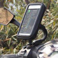 Motorcycle Telephone Holder Support Moto Bicycle Rear View Mirror Stand Mount Waterproof Scooter Motorbike Phone Bag for Samsung