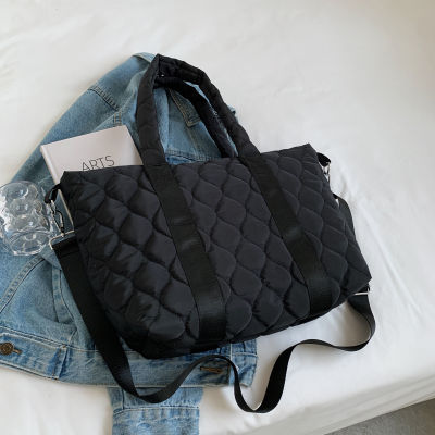 Casual Nylon Quilted Padded Large Tote Women Shoulder Bags Design Lady Handbags Down Cotton Crossbody Bag Big Shopper Purse