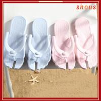 SHOUS Flip flops โรงแรมสำหรับการเดินทาง บ้านในบ้าน ถอดออกได้ รองเท้าแตะพับได้ รองเท้าฤดูร้อน รองเท้าแตะในห้องน้ำ