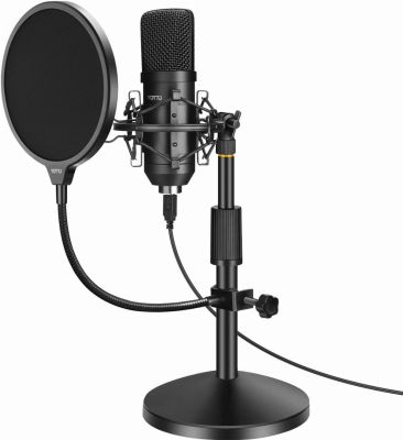 YOTTO USB Microphone 192KHZ/24BIT Condenser Cardioid Microphone Plug &amp; Play PC Computer Mic for Podcast, Streaming, YouTube, Gaming, Recording with Pop Filter, Mic Stand, Shock Mount