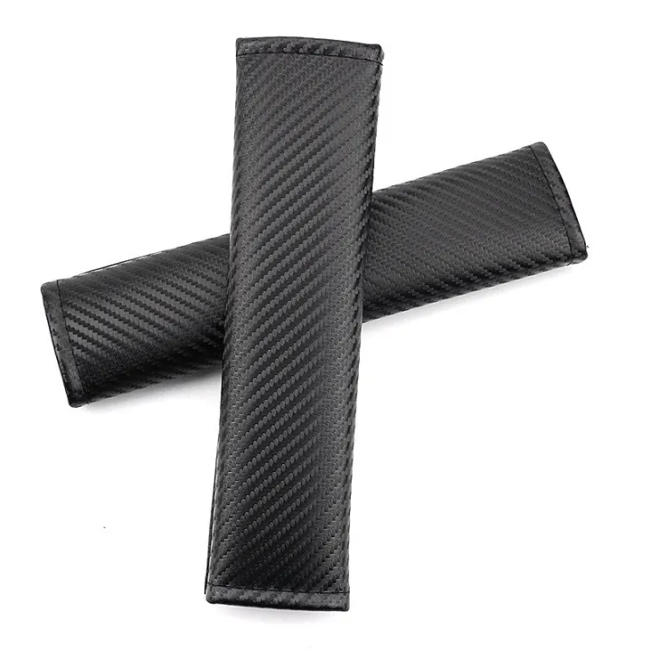 2pcs Car Seat Belts Cover Padding Carbon Fiber Belt Shoulder Sleeve For
