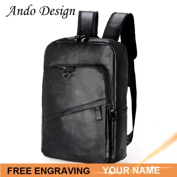 Men's Backpack Soft Leather Large Capacity Casual Business Travel