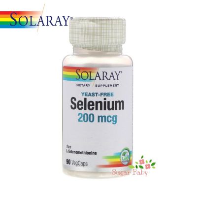 Solaray Selenium 200 mcg 90 VegCaps ซีลีเนียม 200 ไมโครกรัม (90 เวจจี้แคปซูล)