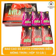 Bao cao su AVITA condoms hộp 10 cái siêu mỏng trơn nhiều chất bôi trơn tự