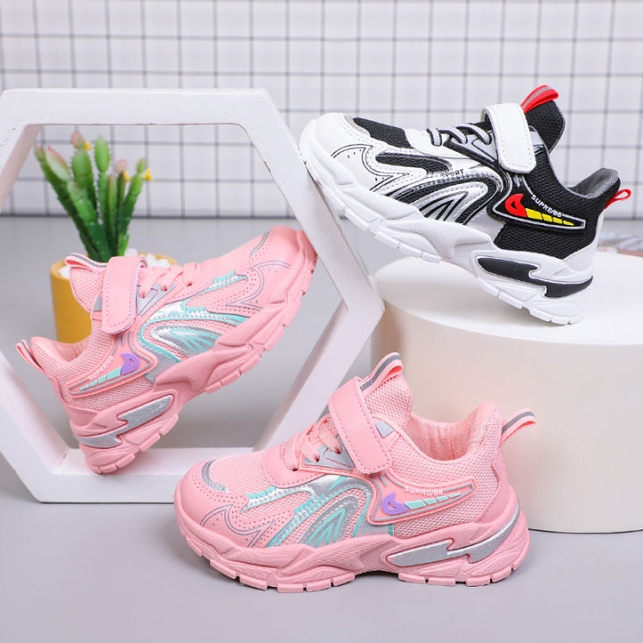 korea new fashion kids sneaker girl running shoes girl's velcro travel ...