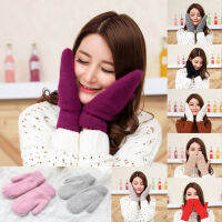 Love cut 【Ready】 Womens Fashion Winter Warm Fleece-Lined Gloves Solid Color Mitten