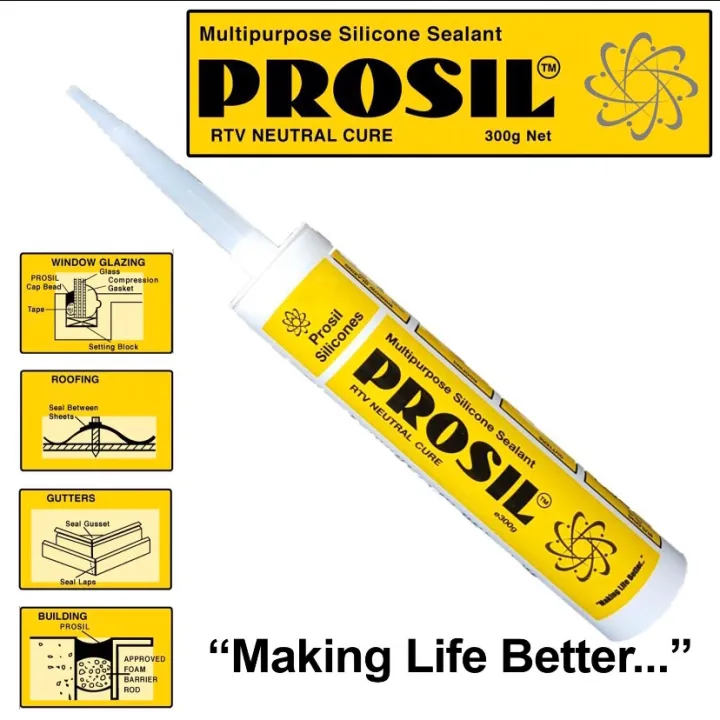 Prosil Silicone Sealant (White, Clear, Black, Grey) Lazada PH