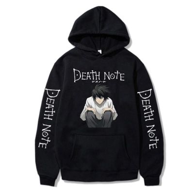 Cool Men’S Fashion Autumn Tops Death Note Printed Sweatwear Boys Teens Casual Black Pullover Hoodie Oversized Student Cloths Size Xxs-4Xl