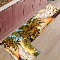 Beach Forest Coconut Tree Scenery Carpet Home Decor Rug Home Kitchen Floor Mats Bathroom Rugs Balcony Door Mat Hallway Carpets