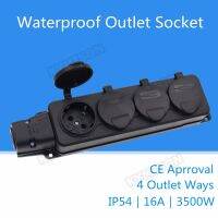 EU German 3 / 4 Ways Outdoor Waterproof Outlet Rain Plug with Cover Germany Russia Wireless Extension Power Strip IP54 16A 3500W Shoes Accessories