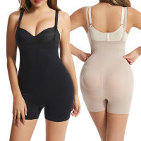 Womens High-waisted Flat-angle Tummy Control Pants Corset Waist Pants Suspenders Jumpsuit Sponge Pad Hip-lifting Pants