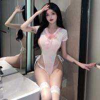 Japanese sexy gymnastics suit for female internet celebrity with strappy jumpsuit loose and slim pure style girl sports set