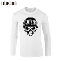 【Hot】 TARCHIA Plus ขนาดผู้ชาย39; S Tee Tee 2021ยี่ห้อ Eur ขนาดแขนยาวผู้ชายใหม่ Homme T เสื้อ100ผ้าฝ้ายภาพประกอบ Biker Skull