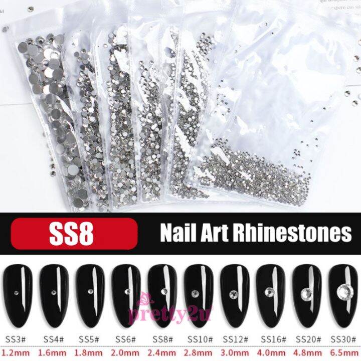 Pretty2u Super Shining SS Rhinestones SS8 Crystal (2.4mm) per pack